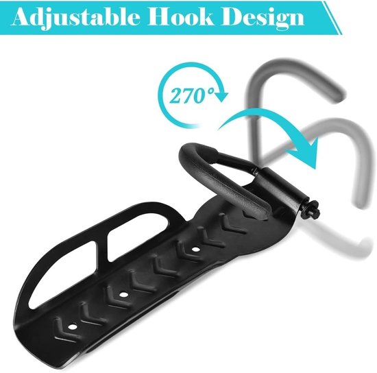 Set van 2 Fietshaken voor Muur - Stevige Fietsstandaard voor Garage en Binnengebruik - Ideaal voor Fietsopslag en Organisatie — afbeelding 3