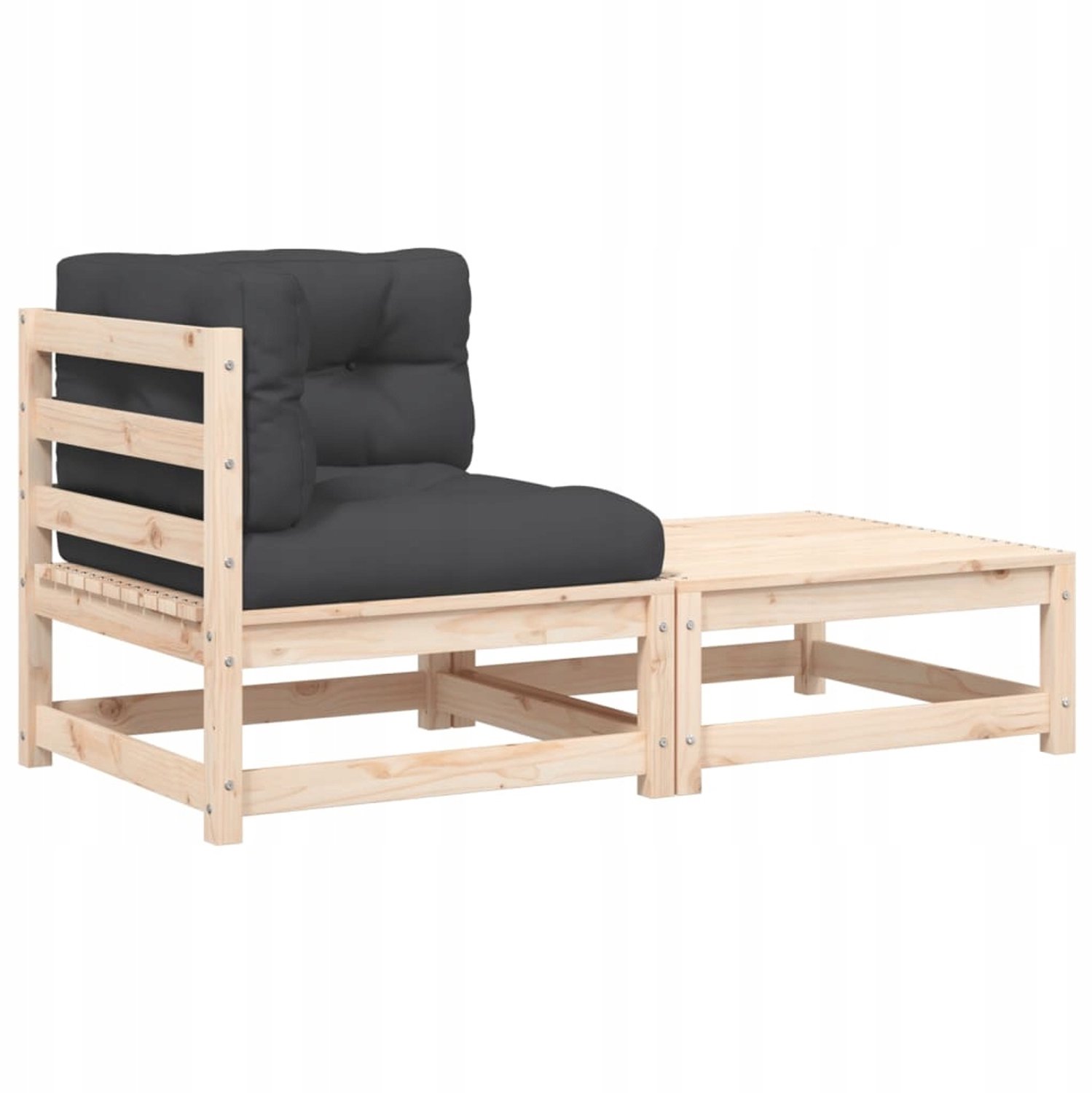 Modulaire Houten Loungeset Tuinbank met Kussens & Voetenbank