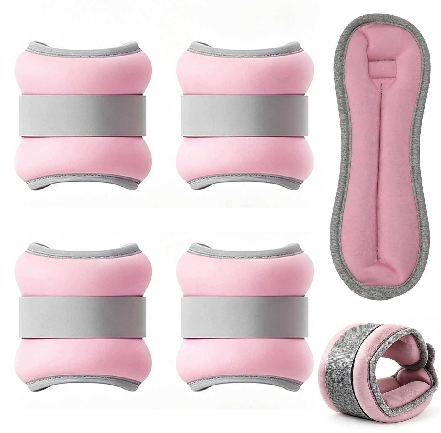 Merkloze Roze Enkel- en Polsverzwaringen 0.3kg (4 stuks)