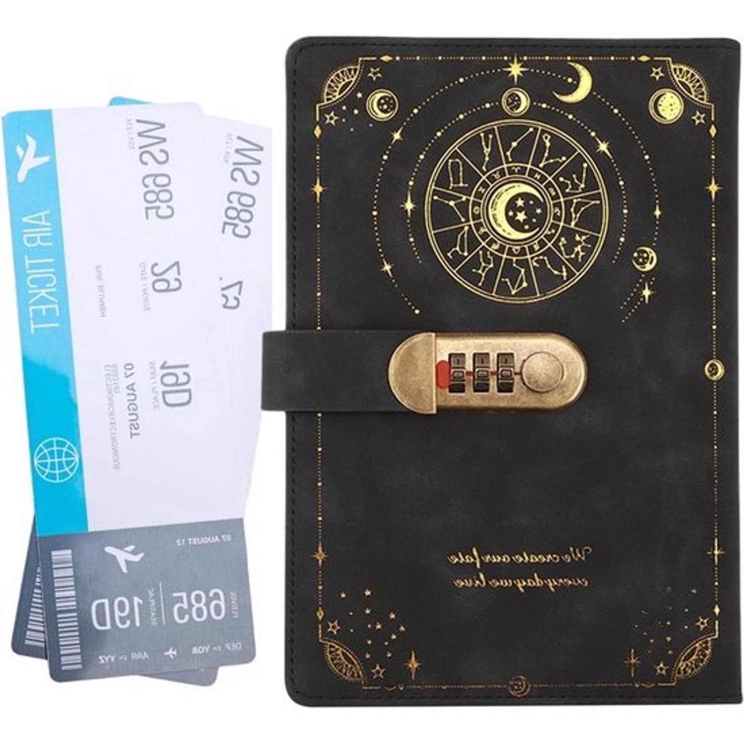 Dagboek met slot - A5 planner - Persoonlijke notities - Cijferslot privacy - A5 formaat - Zwart