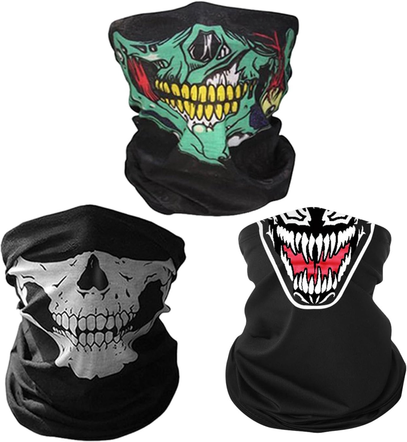 Schedelmasker 3-Delig - Zacht en Ademend Polyester - Geschikt voor Buitenactiviteiten - Vemera