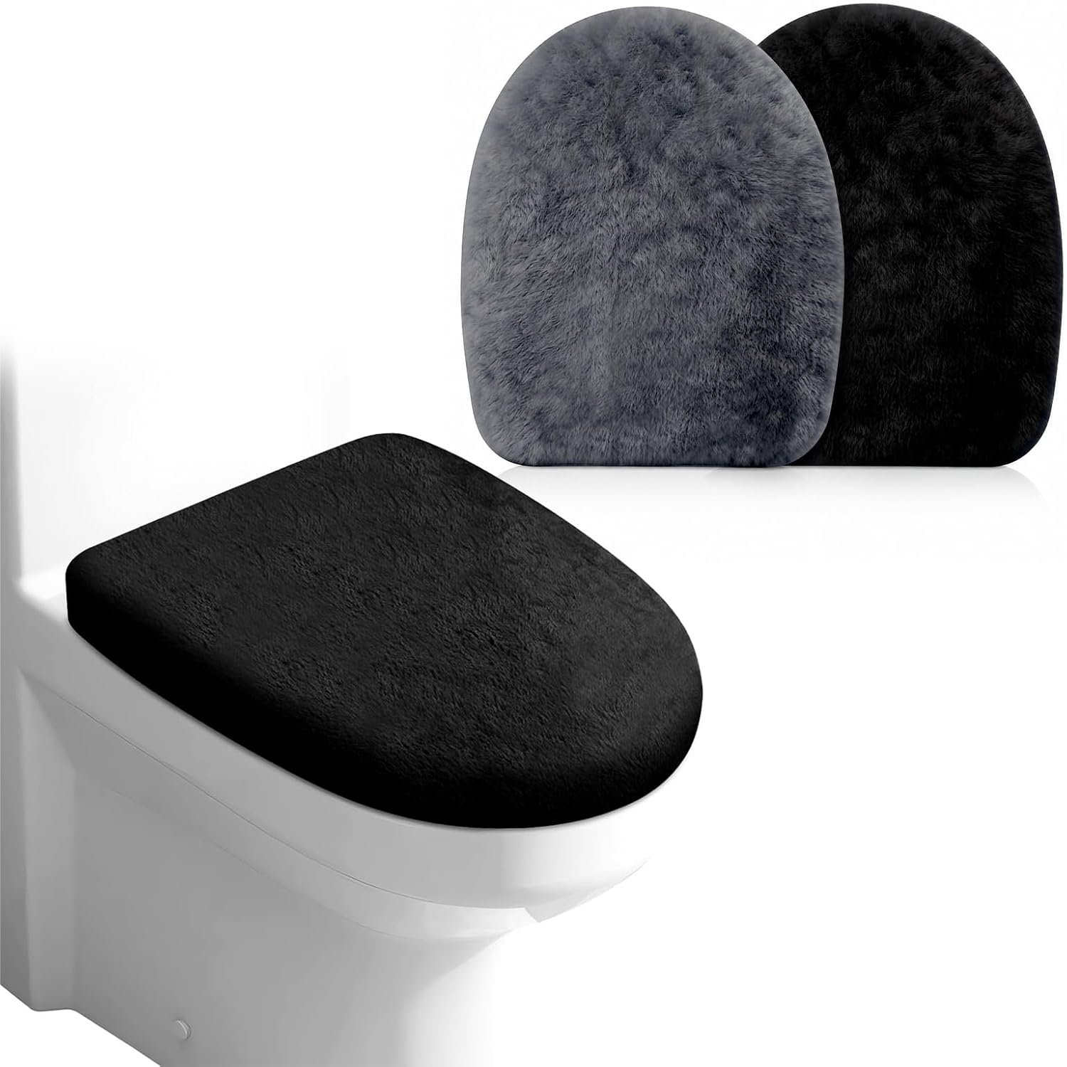 Toiletzitting cover set - 2 stuks - velours - zacht en comfortabel - Vemera