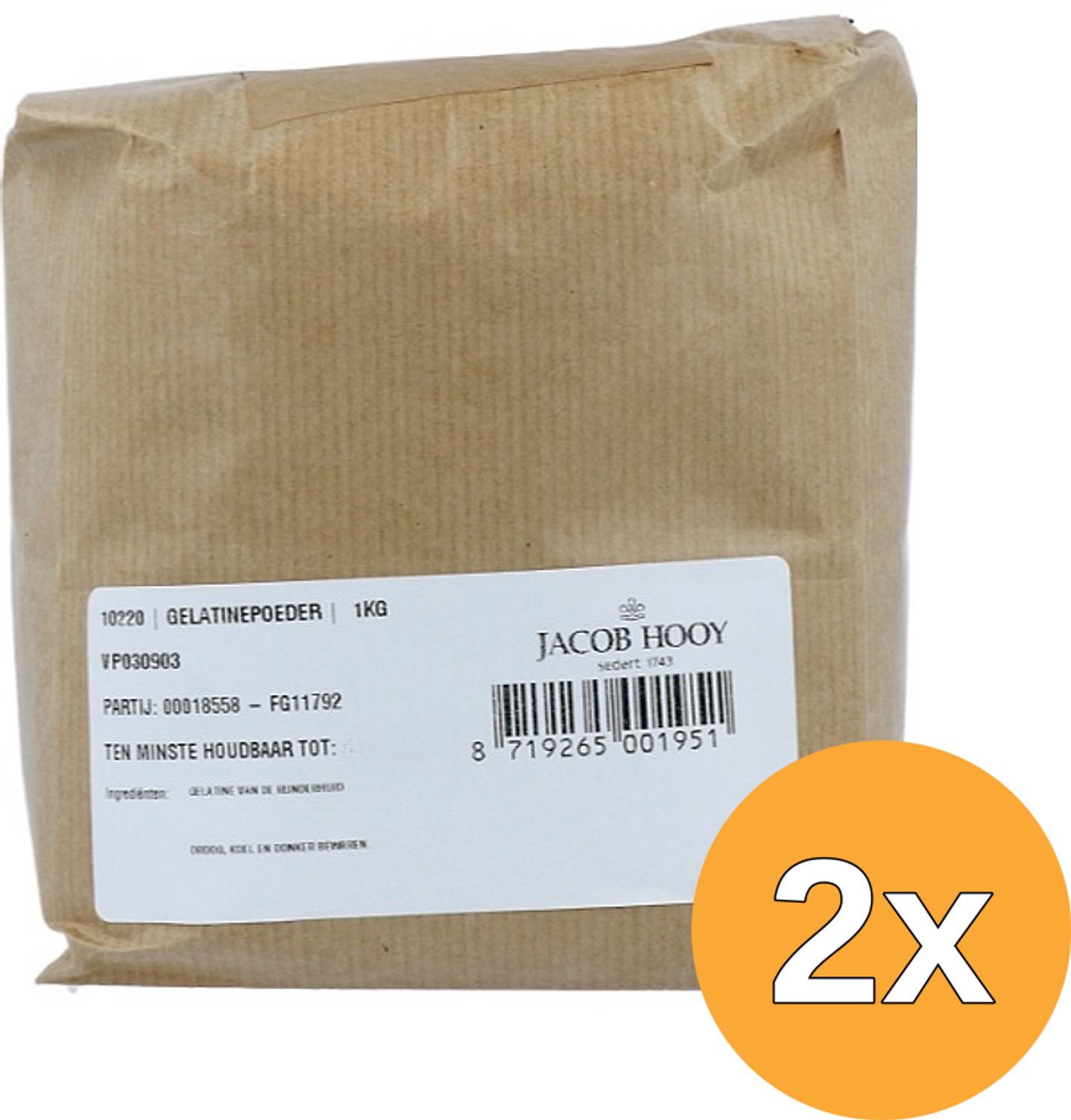 2x Jacob Hooy Gelatinepoeder (1000 gr)