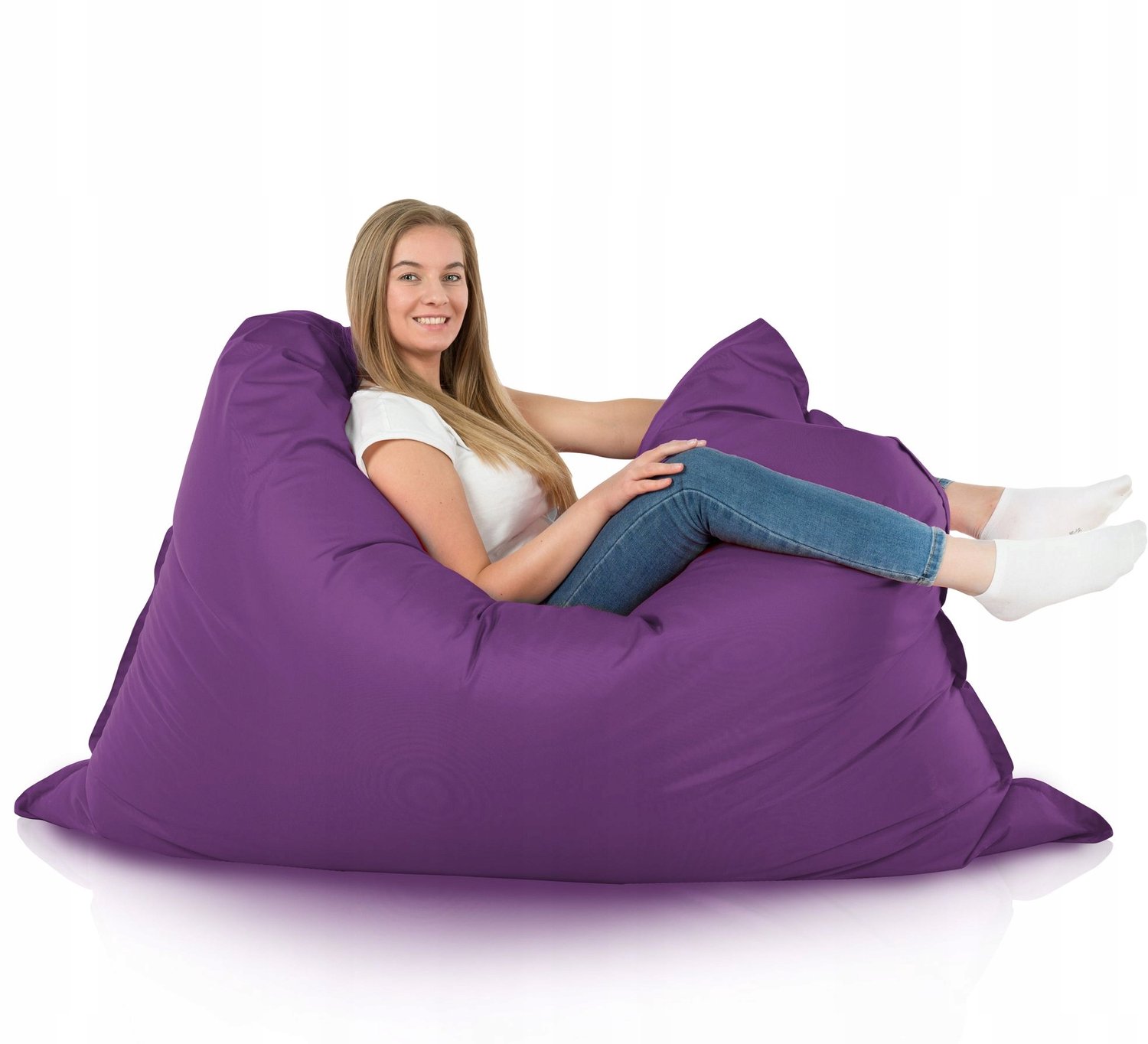 Italpouf XXL Outdoor Zitzak Puf - Waterdicht & Duurzaam Paars Nylon