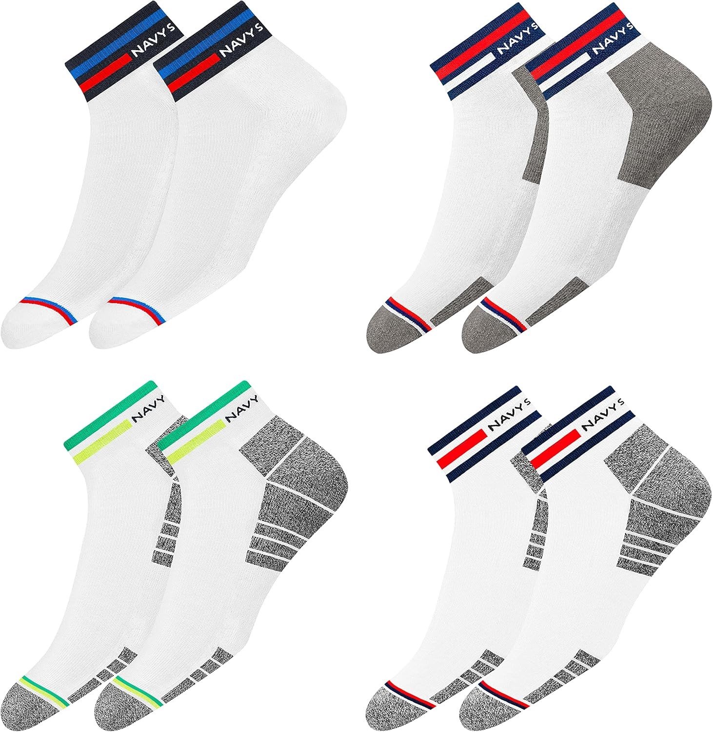 Sneakersokken - Wit - Maat 43-46 - Katoenen Short Quarter Sokken - Voor Heren en Dames