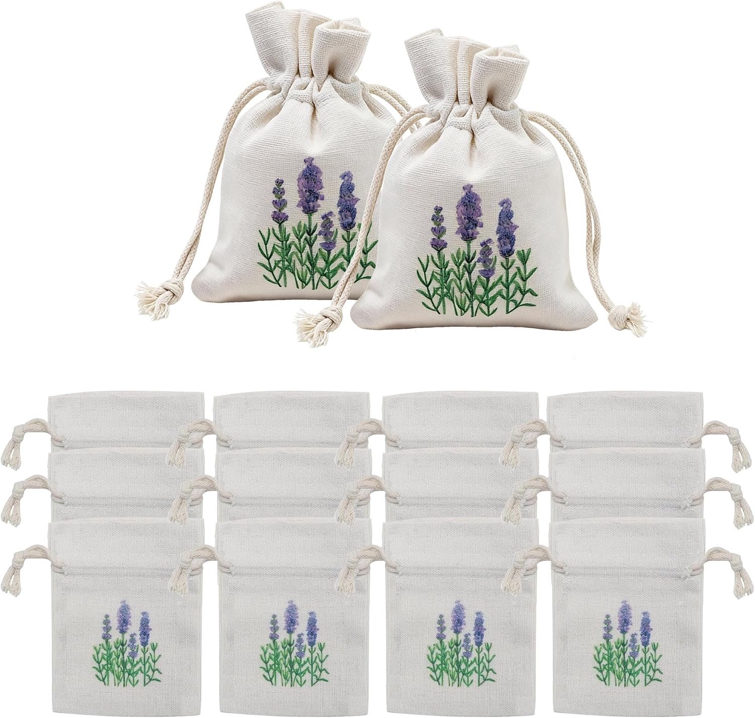 Linnen Lavendelzakjes - Wit - 8 x 10 cm - Herbruikbare Geurzakjes - Voor Kasten en Auto's