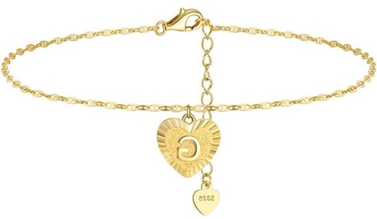 Lichaamsketting Hart - Enkelbandje Zilver - Charme Vergroten - Sterling Zilver - 265 cm - Zilver