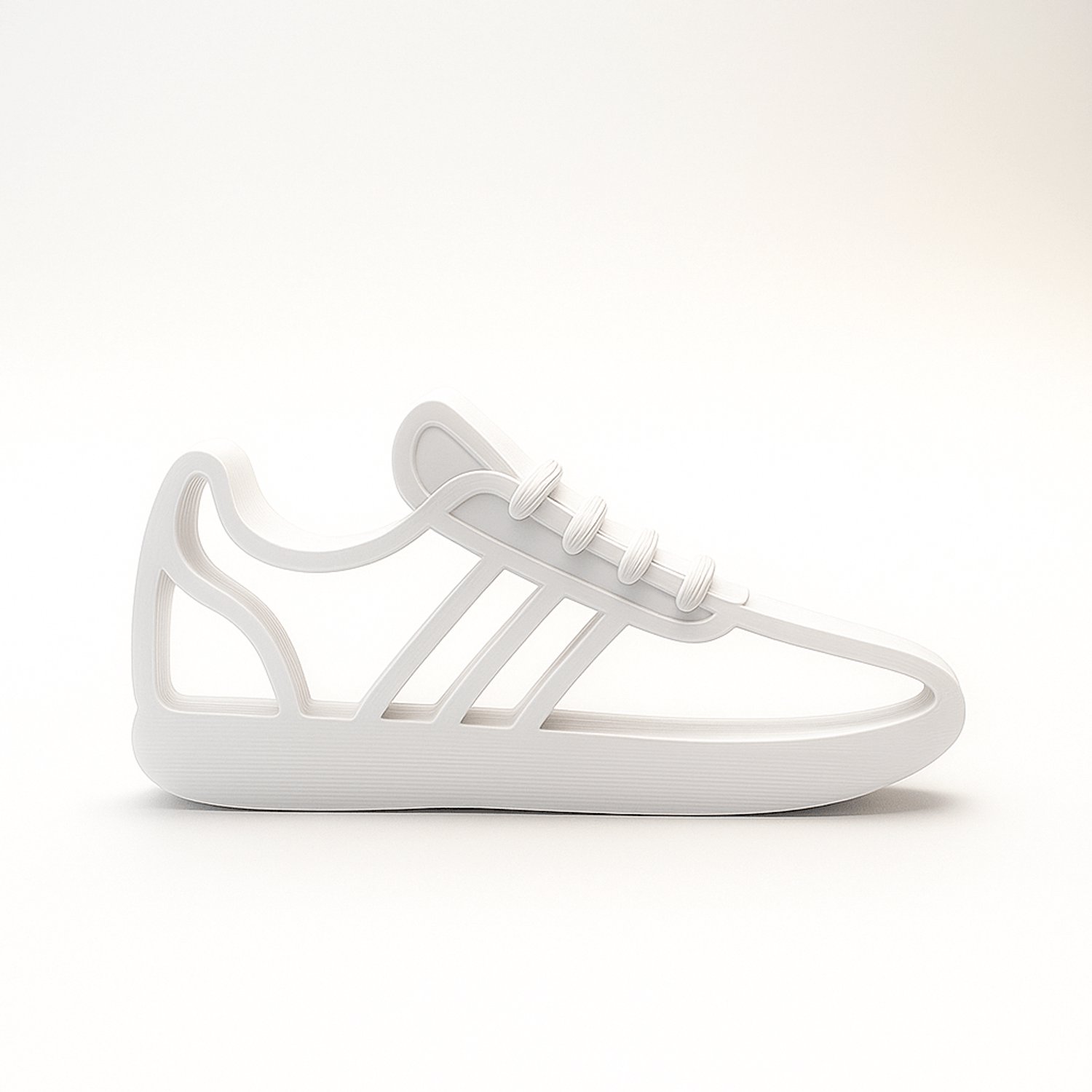 Sneakerdecoratie - drie strepen - wit - 20 cm breed