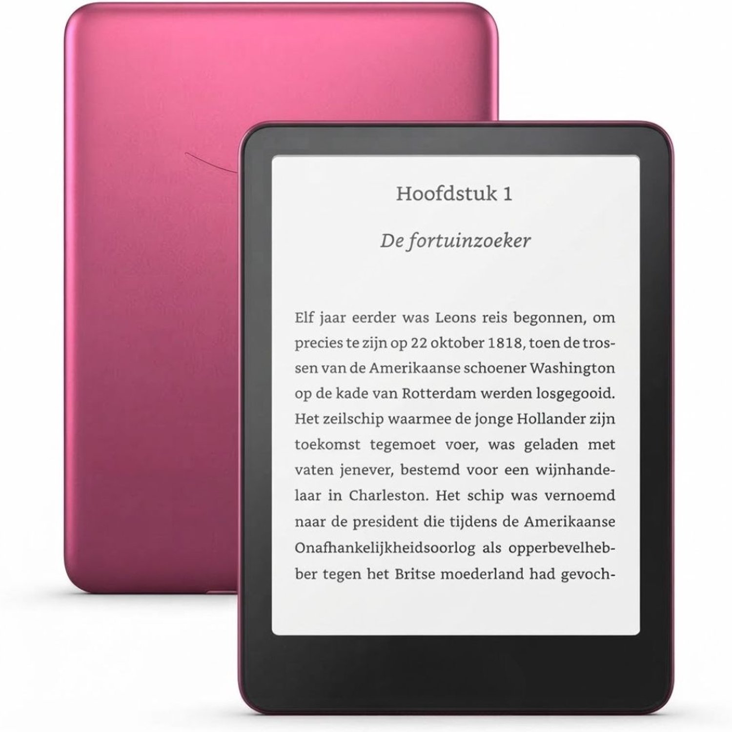 Ereader - Luisterboeken - E-reader Boeken - Metallic Framboos - 18cm x 13cm x 1cm