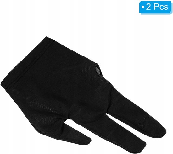 Biljart Handschoen 3 Vingers Zwart Universeel Pool Snooker — afbeelding 4