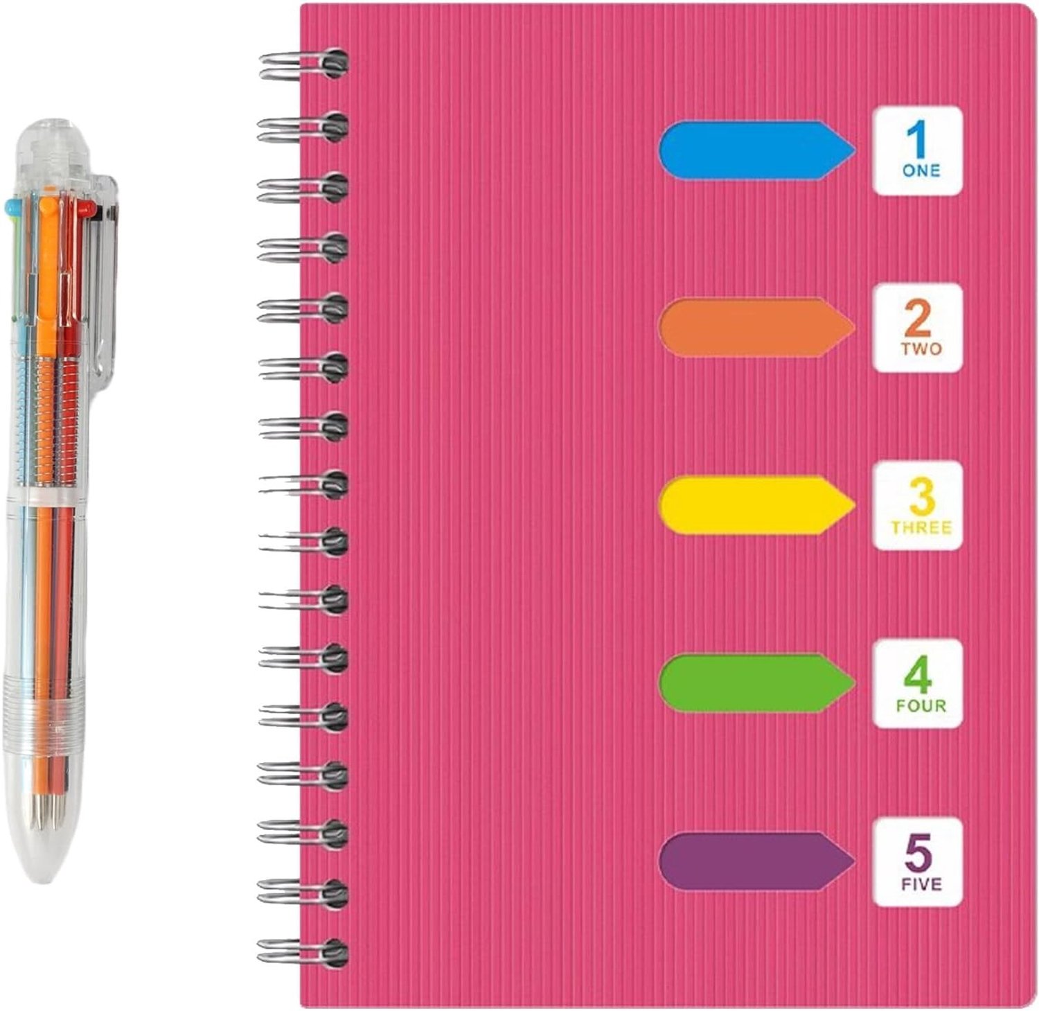 Notitieboek met Register - A5 - Waterbestendige Hardcover - Spiraalgebonden Notitieboek voor Notities