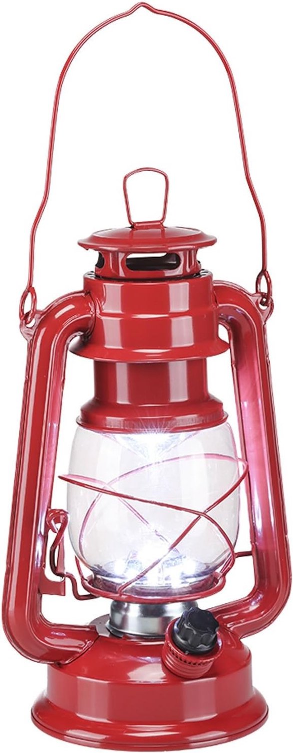 Campinglantaarn - Wit - 16 x 25 x 12 cm - Dimbare LED Stormlantaarn van Metaal - Voor Binnen en Buiten