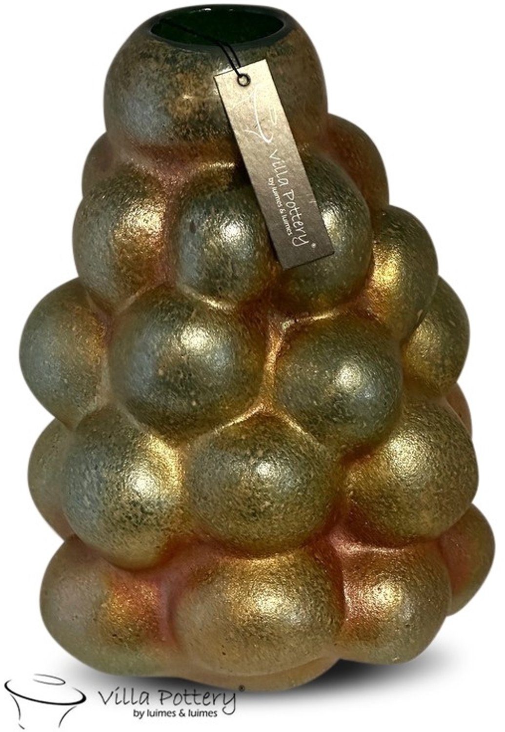 Villa Pottery Bubble Goud Glass 23 x 31 wit