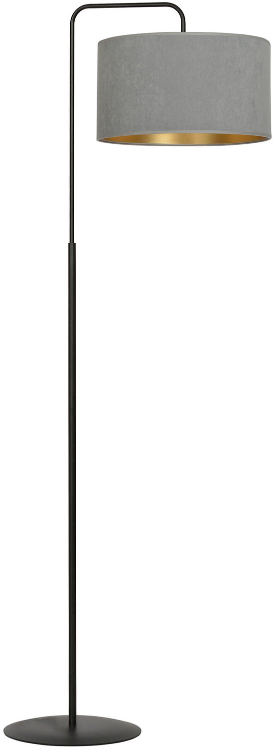Emibig Bornholm vloerlamp gebogen grijze marmer rond 1x E27 - Perfecte verlichting voor elke ruimte