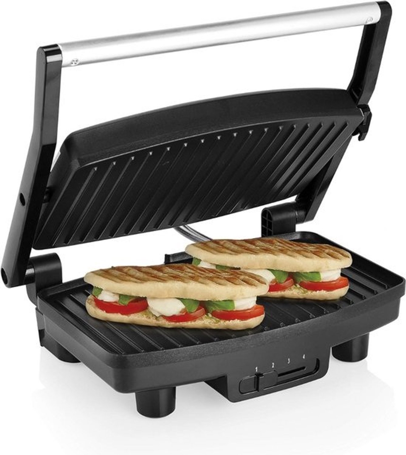 Croque monsieur toestel - Tosti apparaat - Instelbare temperatuur - Vergrendelende clip - Tosti-ijzer - Uitklapbare contactgrill - Kleine tosti grill voor 2 tosti's - Paninigrill - Antiaanbaklaag toaster grill - Sandwichmaker