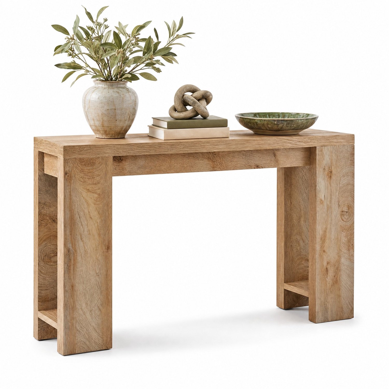WUVRIE Sidetable 160x29,5x85 cm - Landelijke stijl met extra lang blad - Bruin