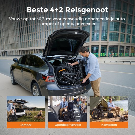 ENGWE L20 3.0 Boost Elektrische fiets - Actieradius 135km - Verwijderbare batterij 48V13.5Ah - Motor 250W - Shimano 7 versnellingen - Hydraulische schijfremmen - 20 Inch Commuter E-Bike - Fatbike - goud- Inclusief fietsslotcombinatie — afbeelding 5