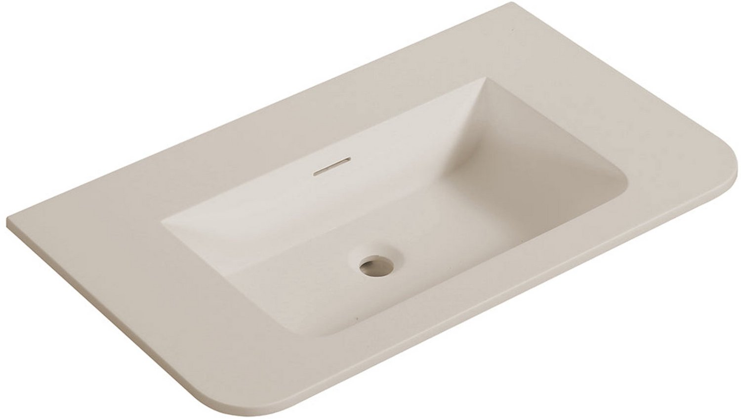 Wiesbaden Laro Wastafel Zonder Kraangat 80 x 48 x 1,5 cm - Solid Surface Beige