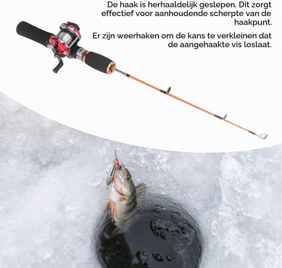 Complete Set voor IJsvisserij: Vissershengel, Molens, Visserslijn, Haak en Schep voor Buitenactiviteiten — afbeelding 3