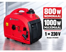 Hüttenberg HT2000 - Benzine aggregaat / generator - 800 W nominaal / 1000 W maximaal - Camping - Handmatige start .