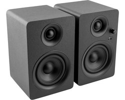 SnelShoppen - Bluetooth Multimedia Luidspreker Actieve 2-weg Studio Monitor Hout Zwart voor Smartphone, Tablet, PC, Mac, Mediaspeler en Geluidskaart