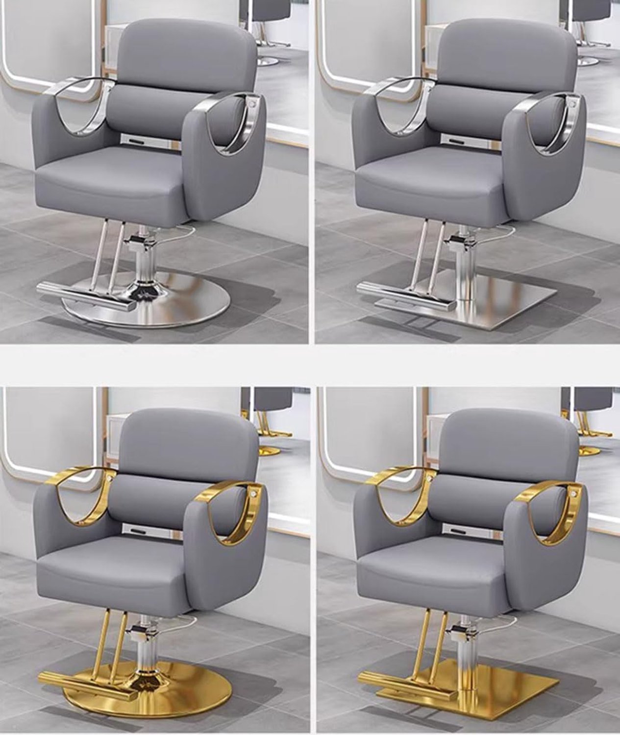 Professionele Hydraulische Kappersstoel Bruin – Verstelbare Barberstoel met 360° Draaifunctie, Comfortabele Kunstleren Bekleding, Roestvrijstalen Frame en Ergonomische Voetsteun voor Kapsalon, Barbershop en Beautysalon