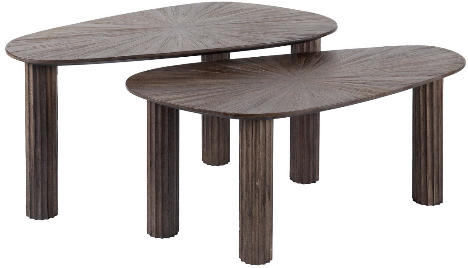 Fraaai Rebecca salontafel set van 2 hoekvormig teak - bruin