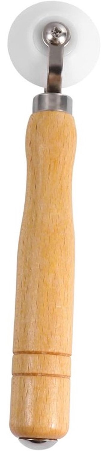 Behangroller met houten handvat - Nadenroller met drukwiel - Wandbekleding aanbrengen - Ergonomisch ontwerp - 18.5X4CM - Wit