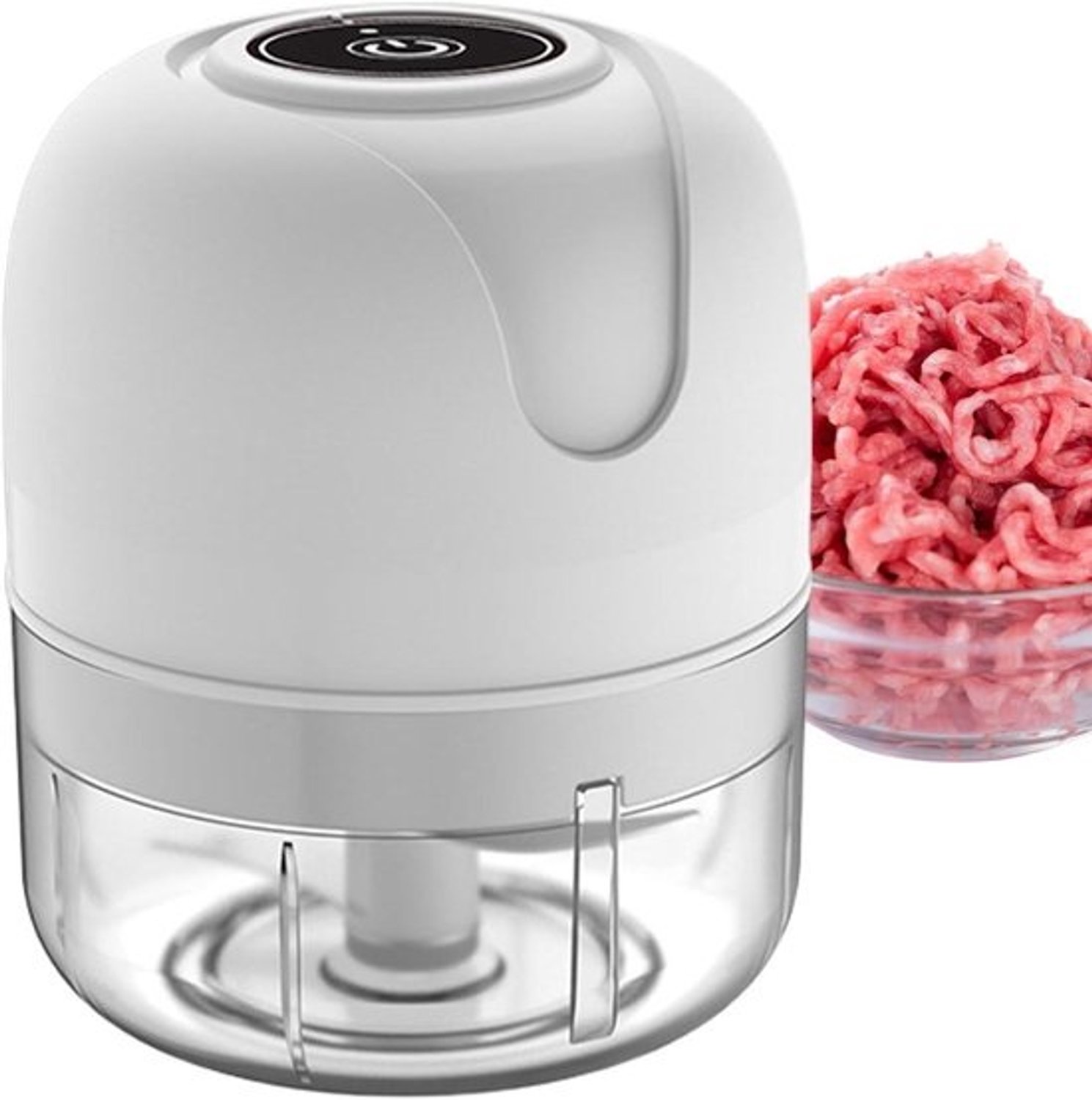 Elektrische chopper - Mini-keukenmachine - Ingrediënten hakken - USB-oplaadbaar - 250 ml - Wit