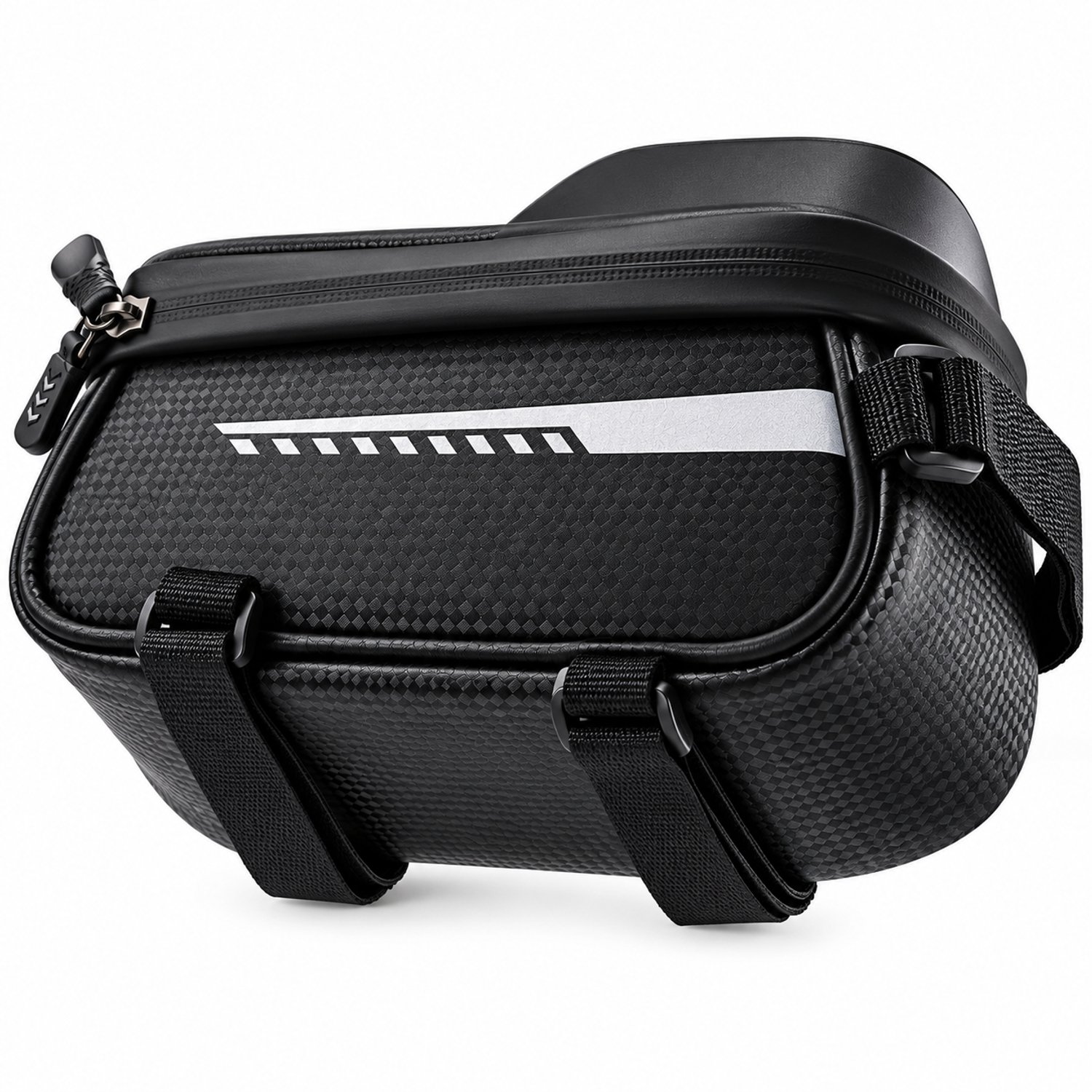 DPLUNIQ Telefoonhouder - Fiets Accessoires - Fietstas - Frametas - Waterdicht - Touchscreen - Kabelgat - Opbergruimte - Zwart