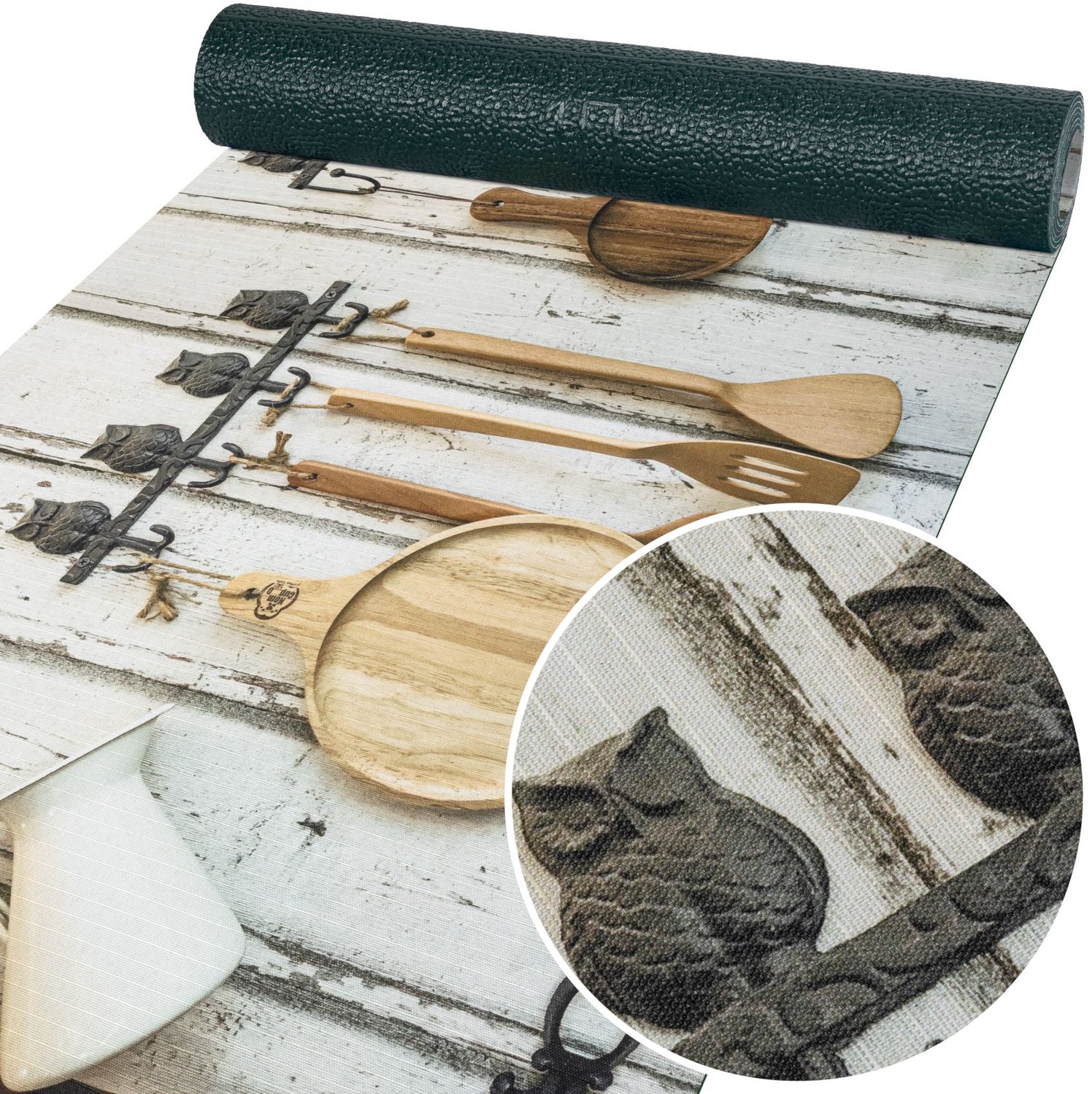 ANRO Keukenloper Cucina Keukengerei Grijs 300x52cm – Antislip Gangloper Tapijtloper 3 mm Laagpolig