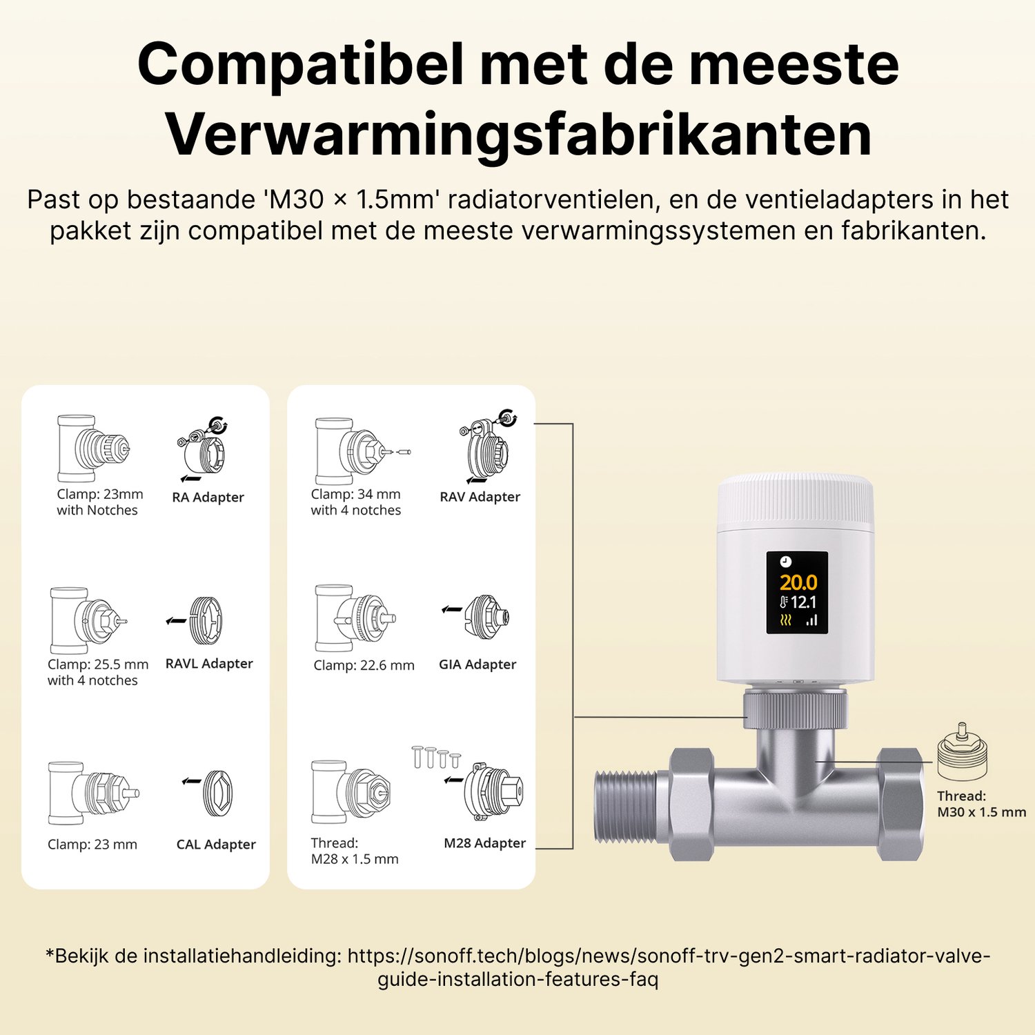 SONOFF TRV-ZBT Gen2 Zigbee-thermostatische radiatorkraan,kleiner,IPS kleuren‑display,Ultrastille werking,Kalk‑ & vorstbeveiliging, kinderslot,3 onafhankelijke temperatuurprogramma's thumbnail 5