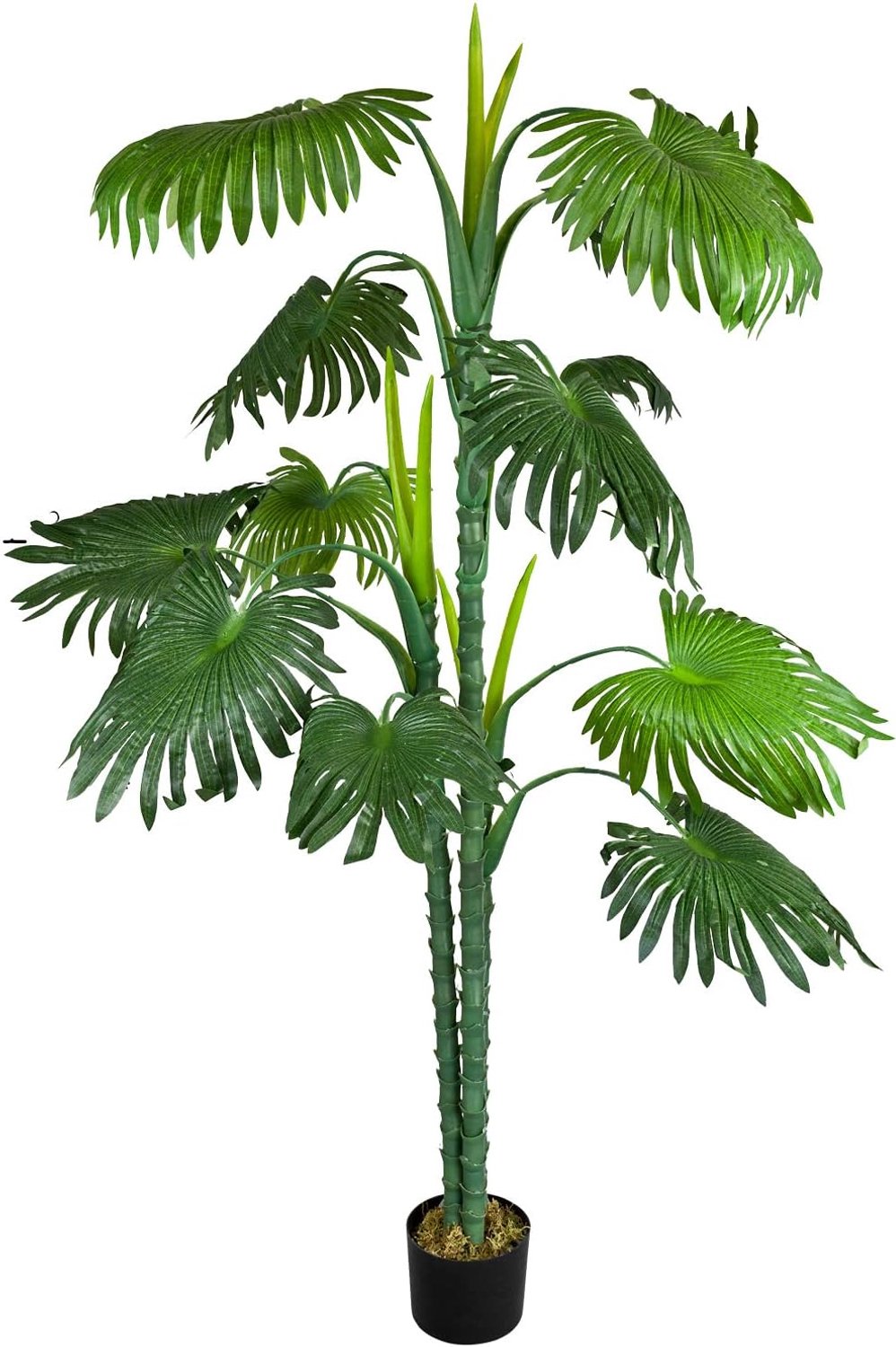 Kunstplant palmboom 160 cm - kunstmatige palm - levendig groen - perfect voor decoratie - m-winkel