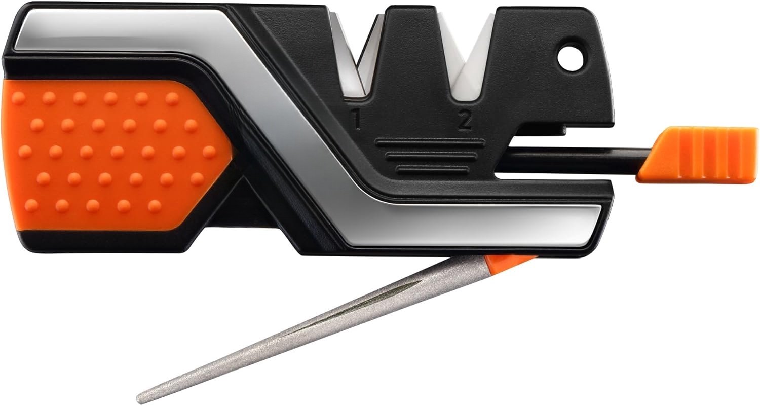 Zivano Messenslijper - Messen Slijpers - Professionele Messenslijper - Zwart/Oranje - 9cm x 2cm x 4cm