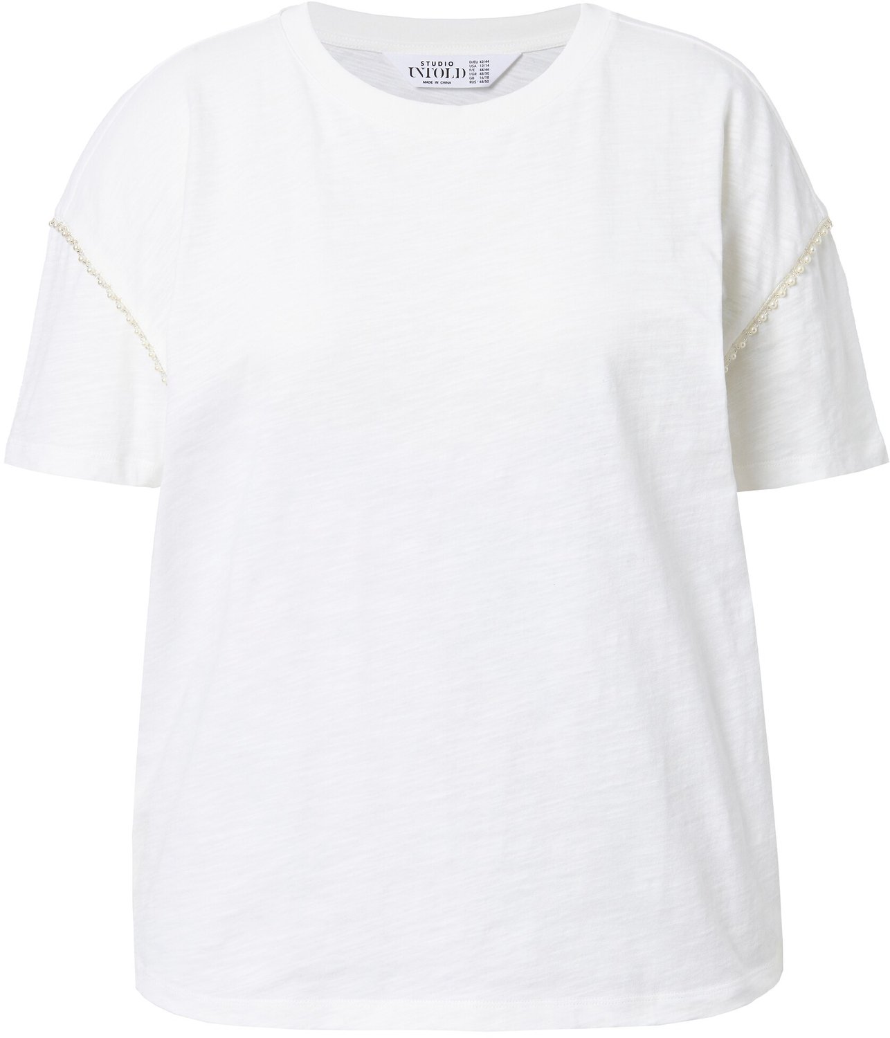 Studio Untold - Dames - T-shirt classic model sierrand - Off-white - Maat 46+