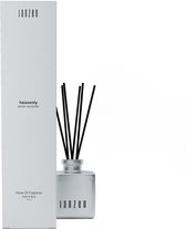 Zilveren Janzen geurstokjes set met verpakking, geur Heavenly Violet & Musk en zwarte stokjes.