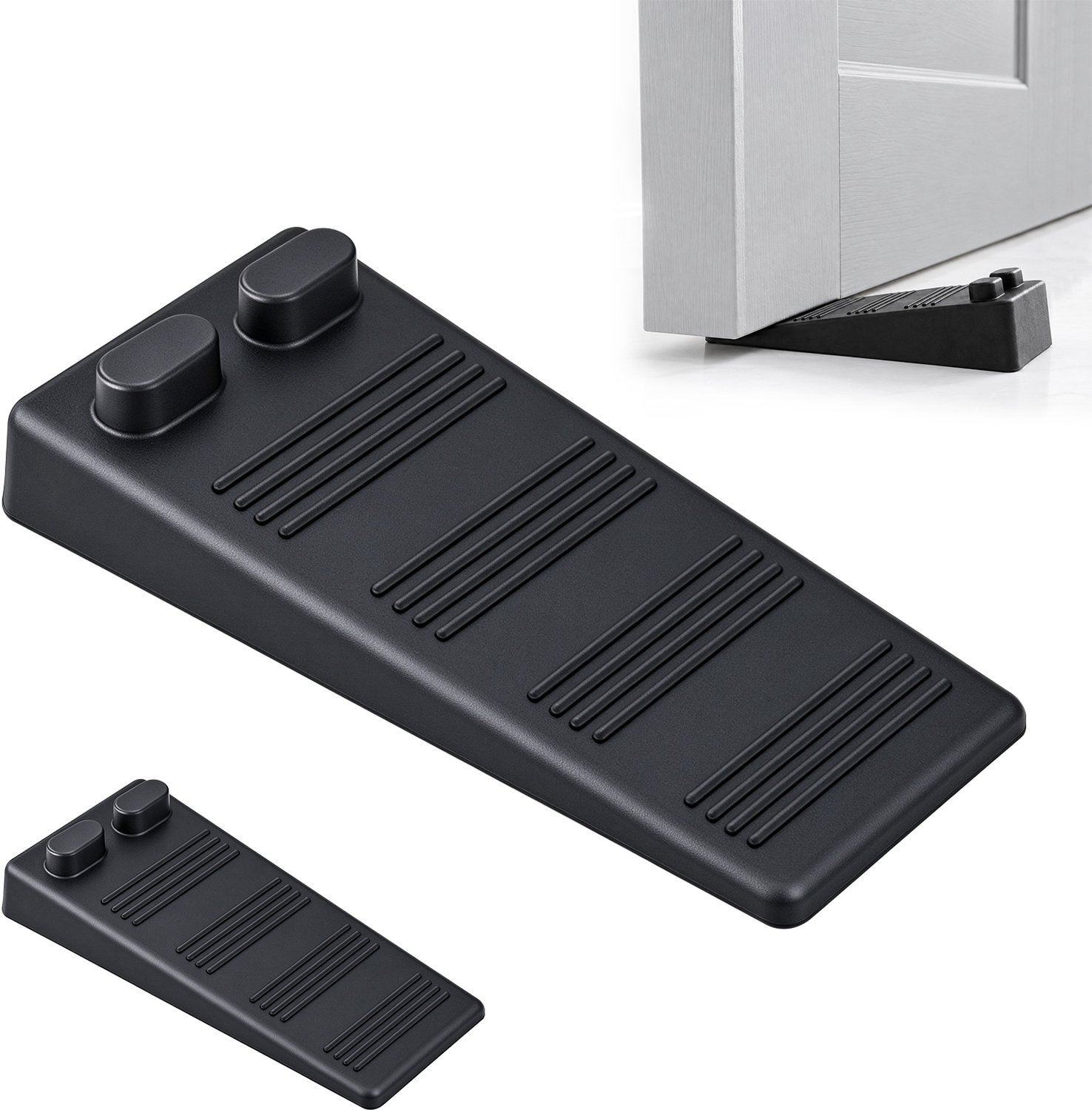 Deurstopper - 2 Stuks - Antislip - PVC - Zonder Boren - Zwart
