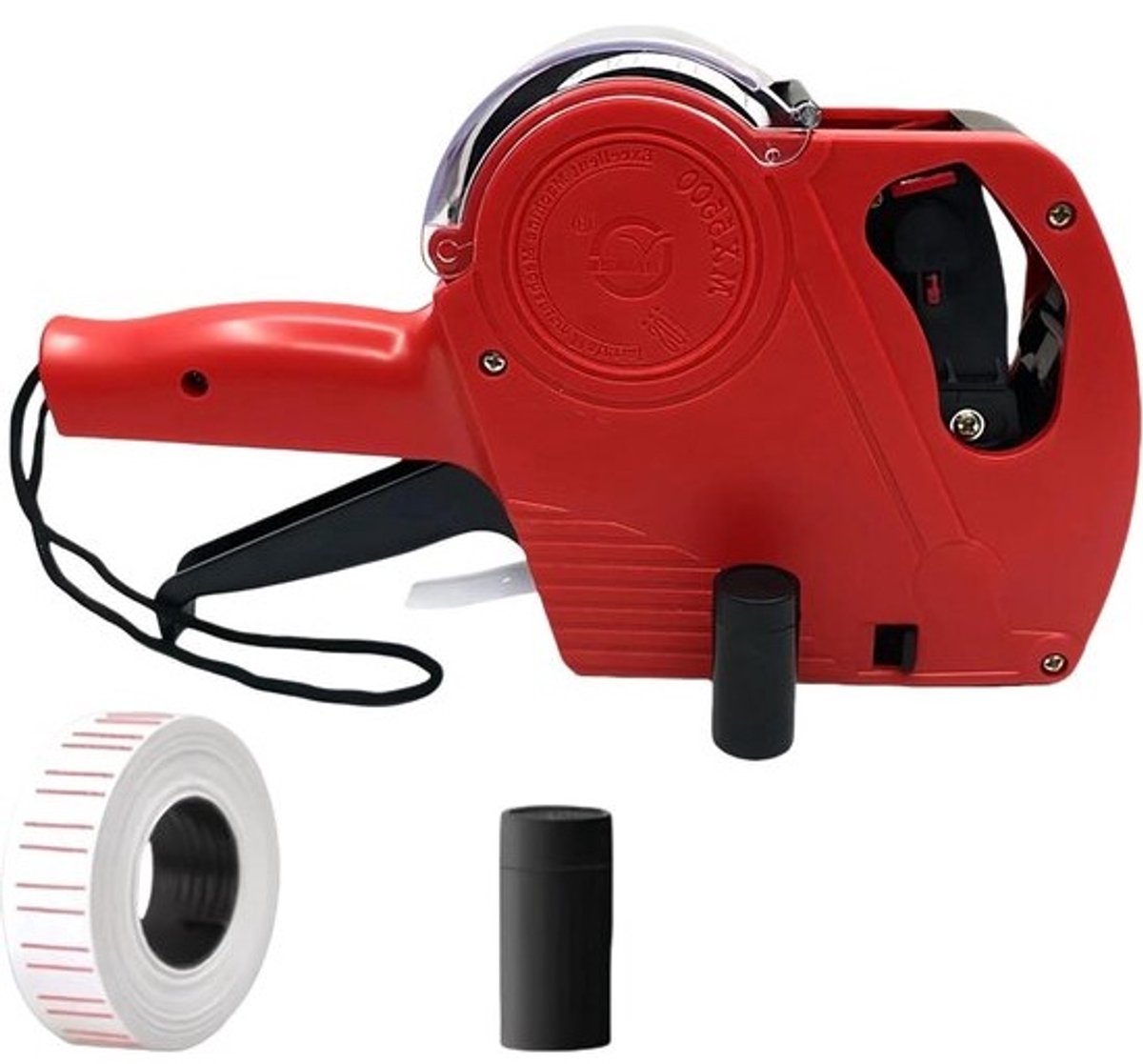 Labelprinter - voor details en prijskaartjes - Handige machine voor detailmarkering - Etikettenpistool voor retail - met 1 regel en 8 tekens - Inclusief 2 inktpatronen