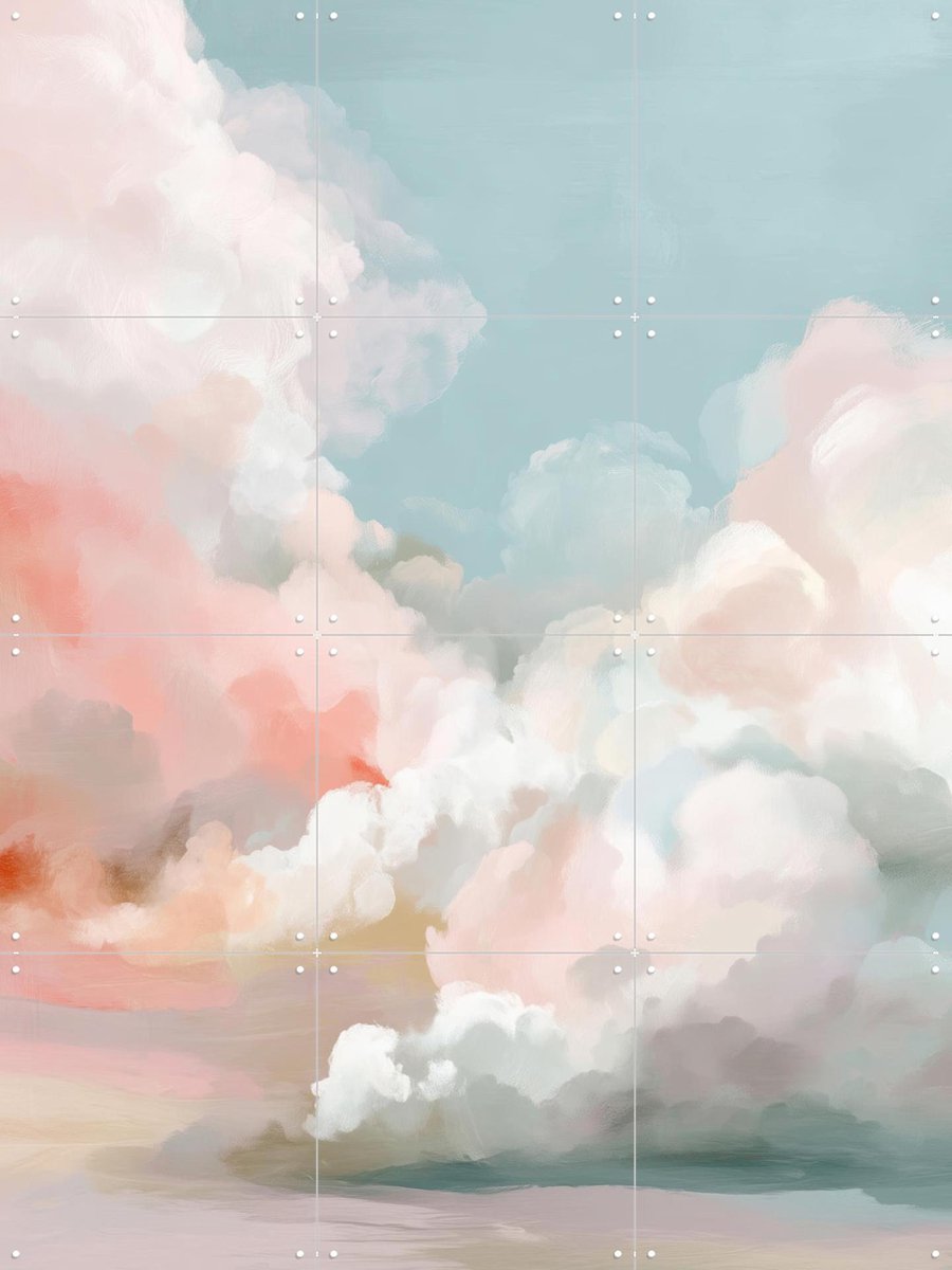 IXXI Blush Sky, Branka Kodžoman - 60 x 80 cm - Gratis ophangtool - Grote wanddecoratie en posters - Fantasierijk, Kwaststreken, Aquarel, Woonkamer