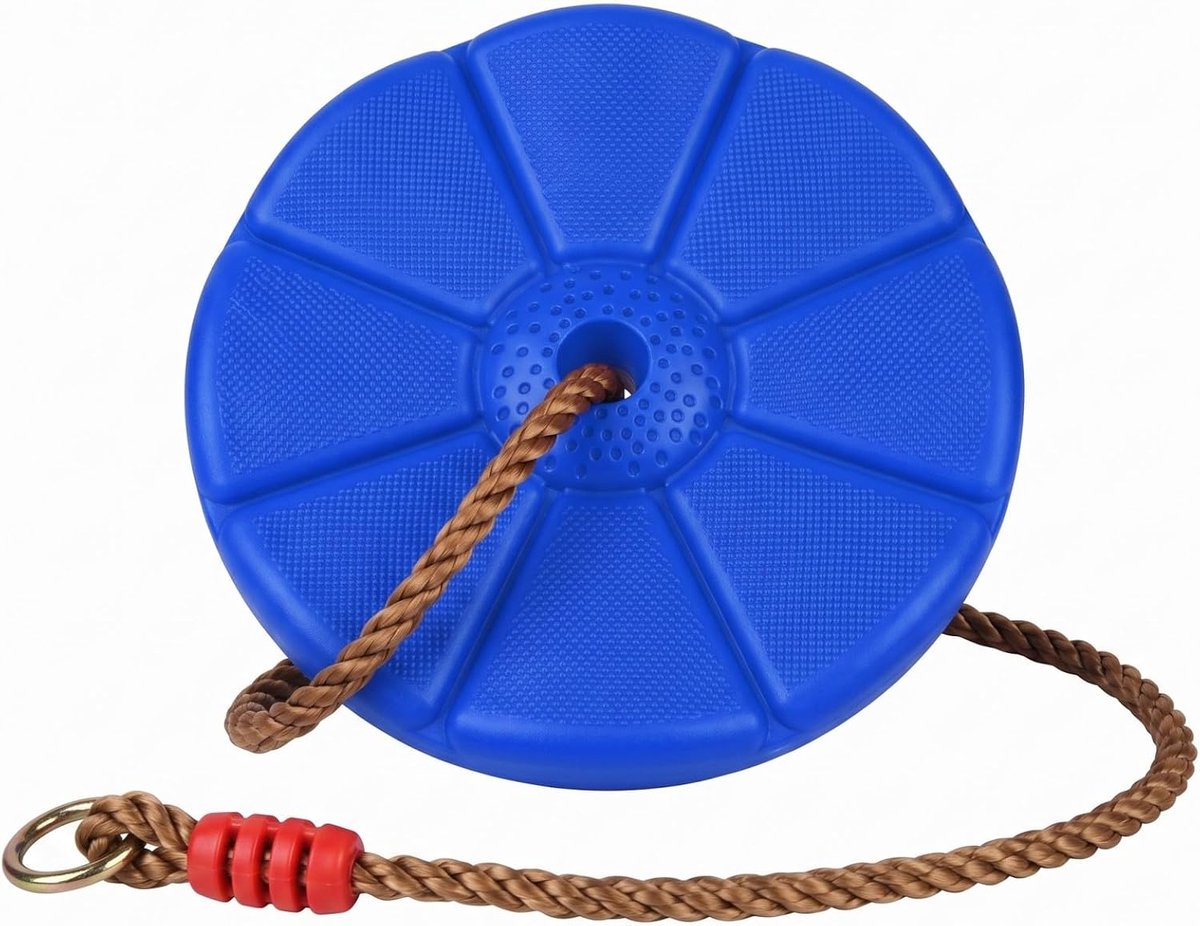 Schommelzitje, Hangende Schijf met Hoge Sterkte, Unieke Wrijvingsontwerpstoel met Verbeterde Veiligheid, Ideaal voor Gebruik Binnen en Buiten voor Tuinterras, Balkon, (BLUE)