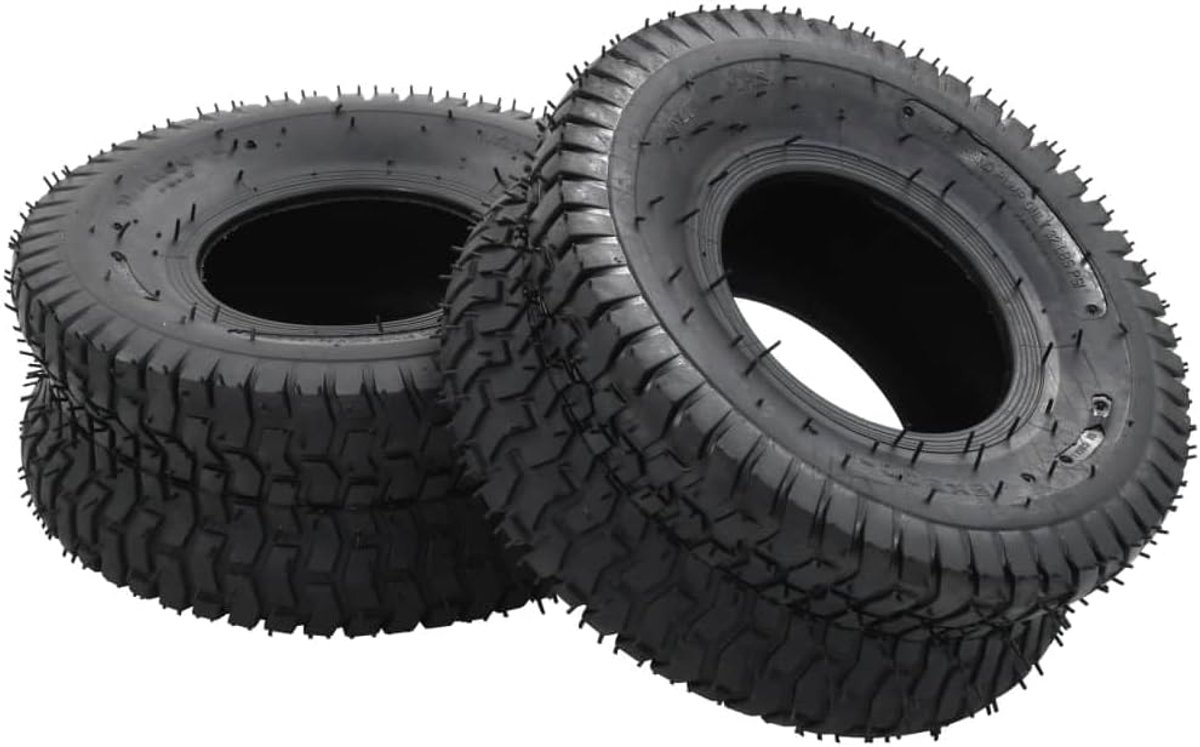 2 x kruiwagenbanden, 15 x 6.00-6 4PR met binnenband, reservebanden voor steekwagen, bolderkar, transportwagen, 160 kg draagkracht, zwart