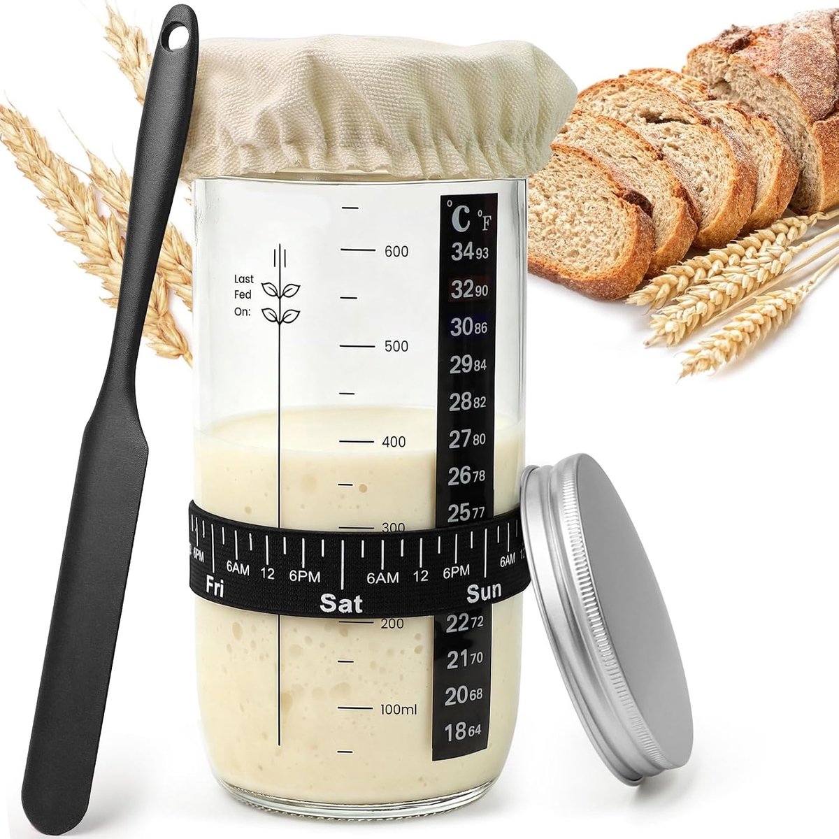 Gistpot, 730 ml, met doseerband en spatel