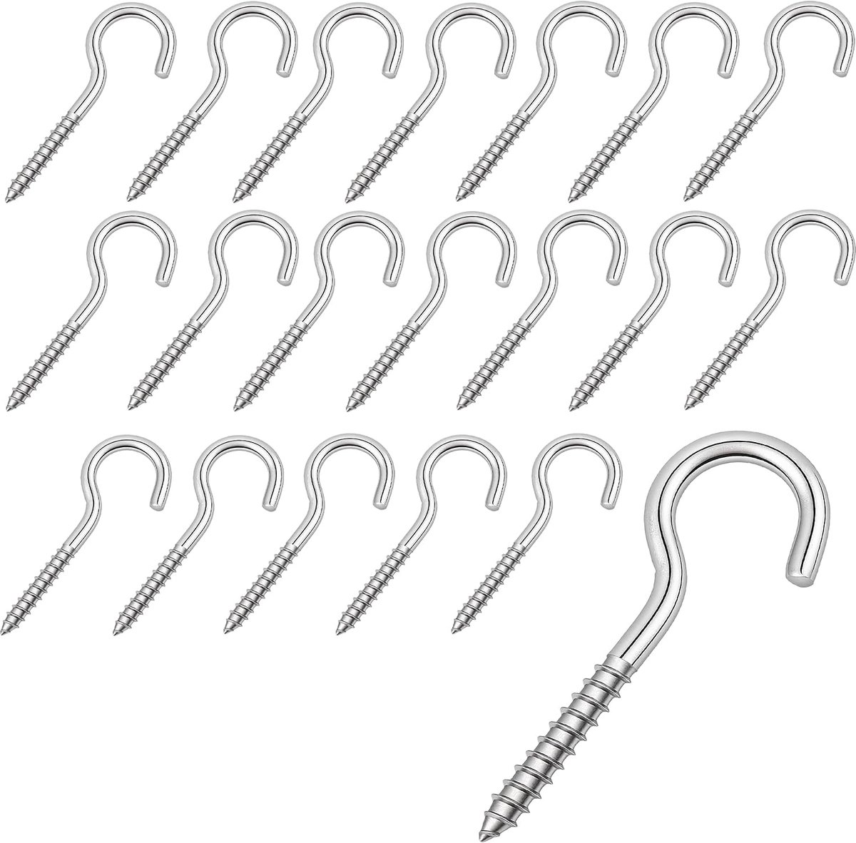 Haken, 304 roestvrij staal, oogschroef, zelftappend, max. 60 kg