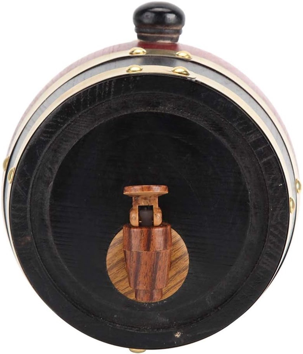 Wijnvat van 1,5 Liter Eikenhouten Vat, Aluminiumfolievoering, Natuurlijke Textuur, Thuisbrouwen, Capaciteit met Verzegeld Lekvrij, Betrouwbare Kwaliteit voor Thuisgebruik,