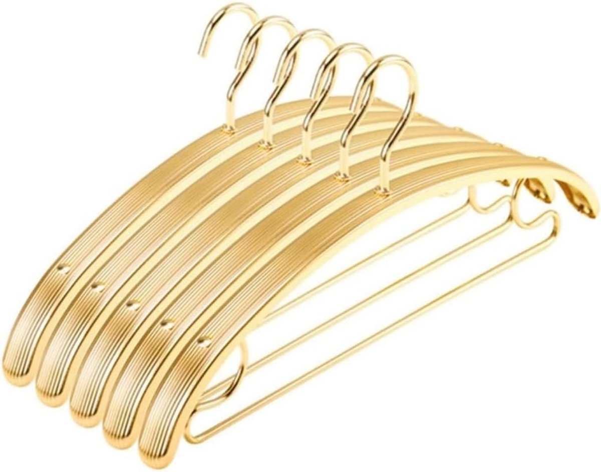 Kleerhangers Aluminium Antisliphanger Pakhanger Voor Trui Shirt Drooghanger Broekrek Broekhangers (Color : Gold, Size : 10pcs)