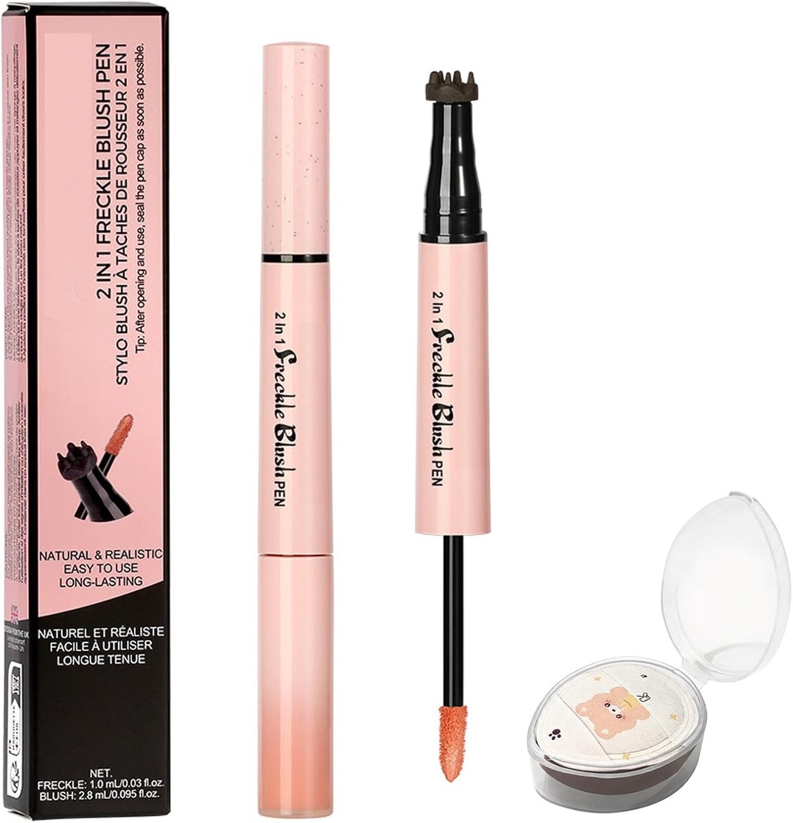 Rouge, natuurlijke sproetenstift, waterbestendig, veegvast, nepsproetenstift, sproetenstift, voor dagelijks gebruik, concert, party, zongekuste make-up