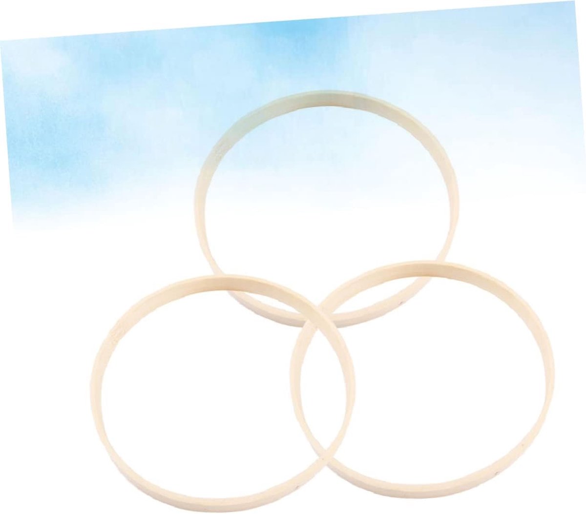 1 Set Dromenvanger Bamboe Cirkel Dream Catcher Droom Hulpmiddel Ambacht Gekleurd Macrame Decoratief Dromenvangers Uitrusting Houten Beige 10 Stuks