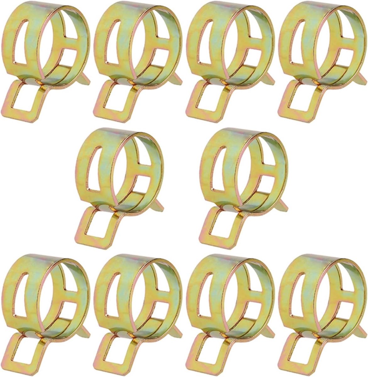Slangklemmenset, verstelbare pijpbeugel, pijpklemmen, roestvrijstalen beugelklem, slangklemmen, slangklem, kanaalklemmen, 10 stuks 5-22 mm veerklem, brandstofleidingslang, waterpijp, luchtbuisklemmen,