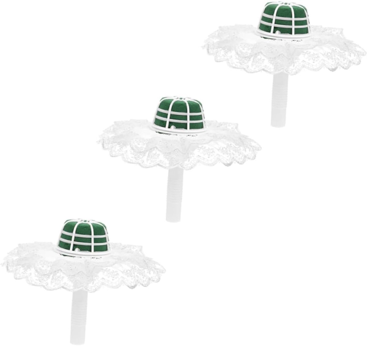 3sets Bruid Bloemhouder Met Kanten Rok Accessoires Voor Bruiloften Ceremonies Voor Bloemenboeketten Bruidsboeketten Voor Bruiloften Verlovingsfeesten