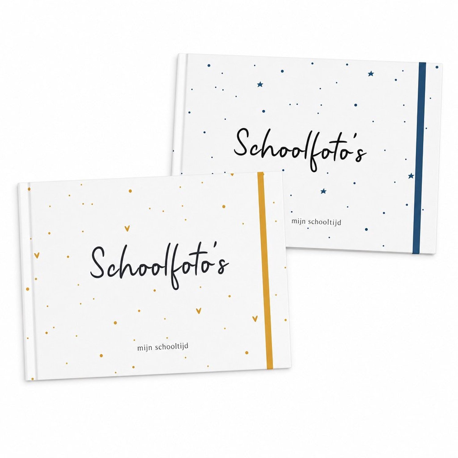 Fyllbooks Mijn schoolfotoboek - Dots Oker & Blauw - Voordeelset